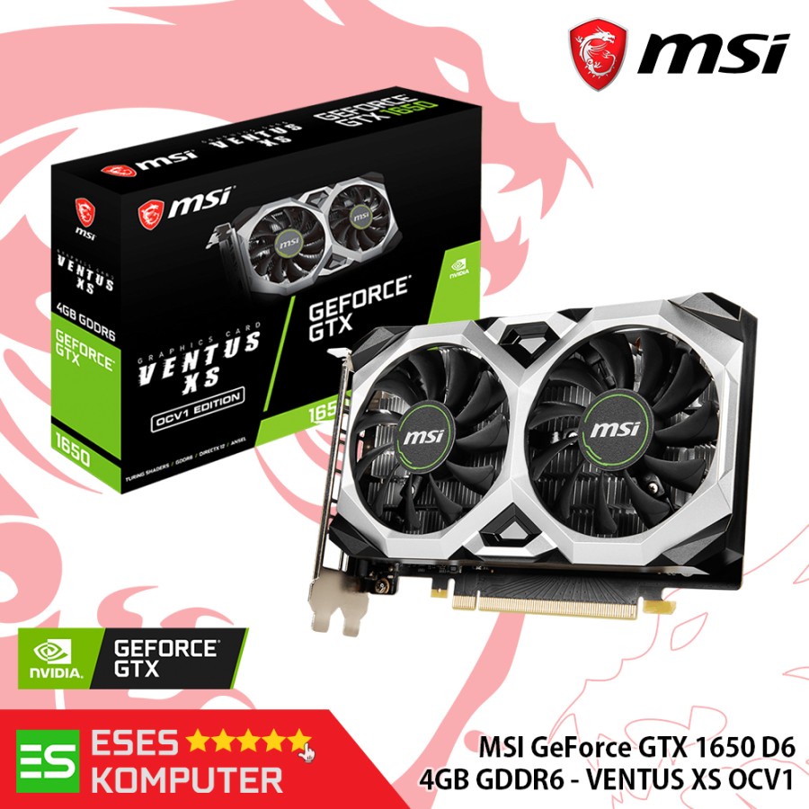 VGA MSI GeForce GTX 1650 4GB GDDR6 VENTUS XS OCV1