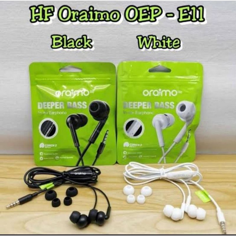 ORAIMO Earphone Kabel Dengan Mic Universal Jack 3.5mm IOS / Android OEP-E11 OEP E11 100% Original