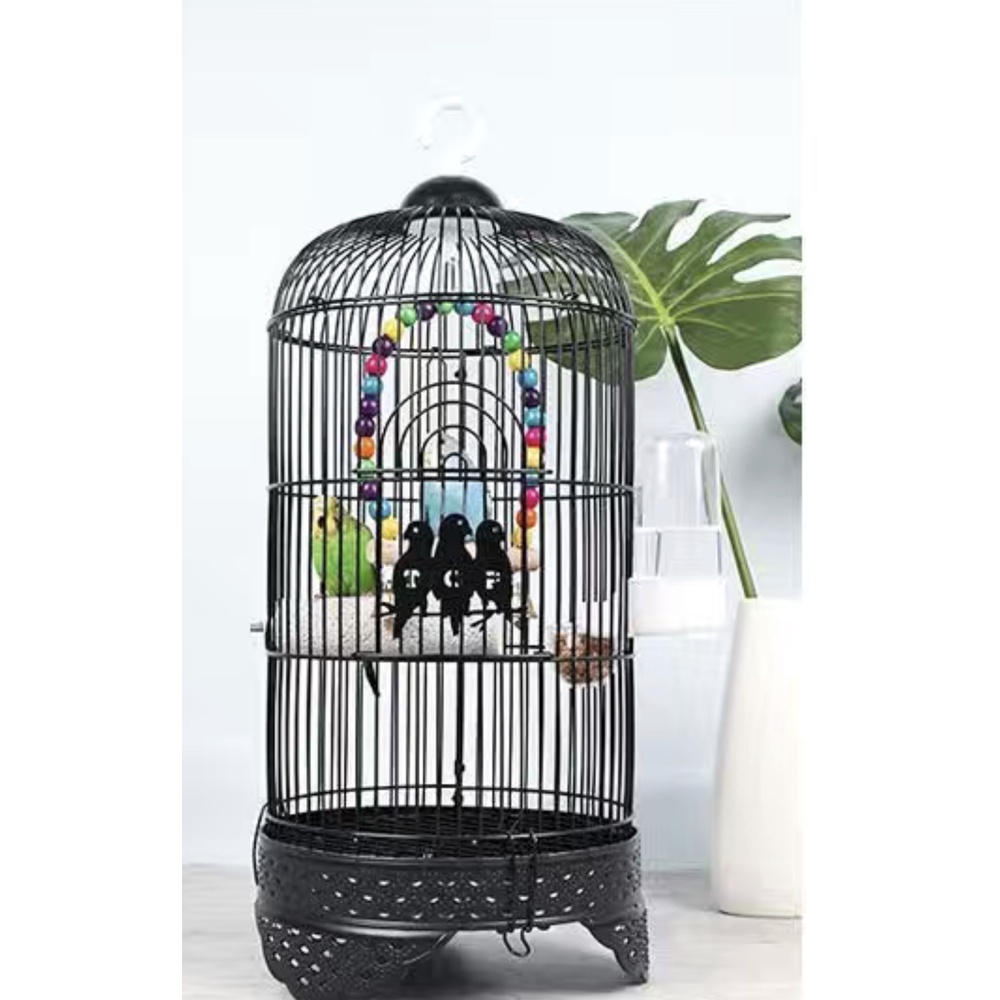 KANDANG BURUNG SANGKAR BESI KOMPLIT KENARI BONUS AKSESORIS BURUNG HITAM
