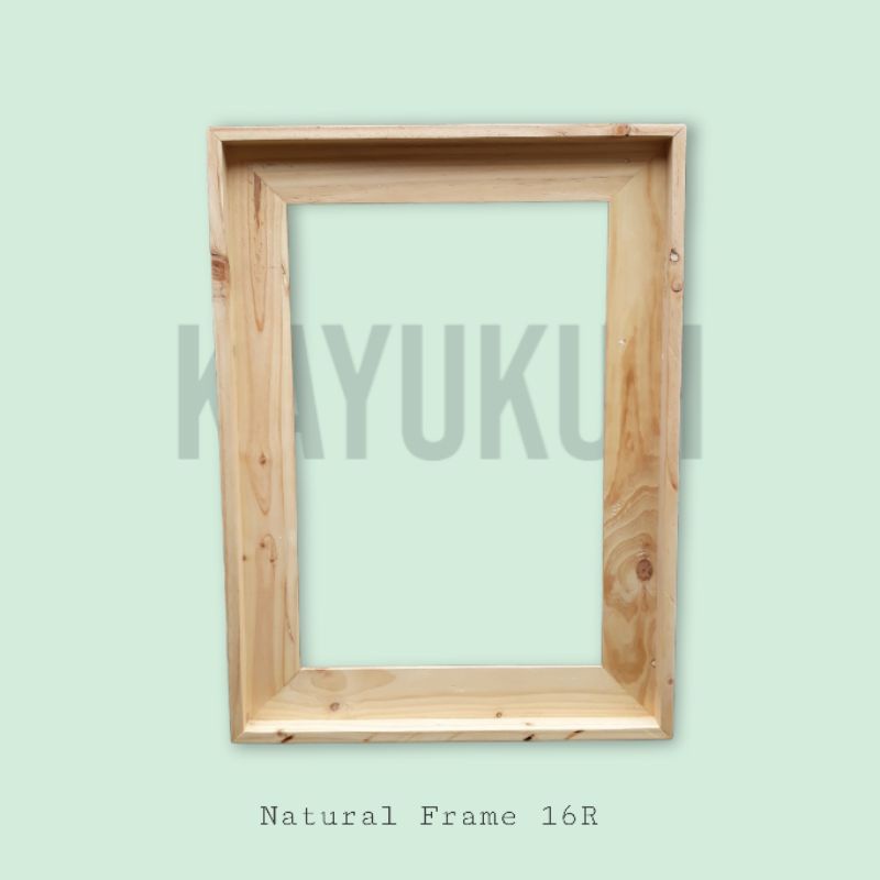 KAYUKUH Frame Foto / Pigura 16R Rustic Tanpa Kaca.