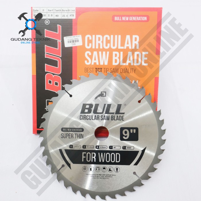 Mata Pisau Kayu Circular Saw 9&quot; 24T 40T BULL / Circular Saw Blade Mata Gergaji Circle 9 Inch 24T 40T BULL