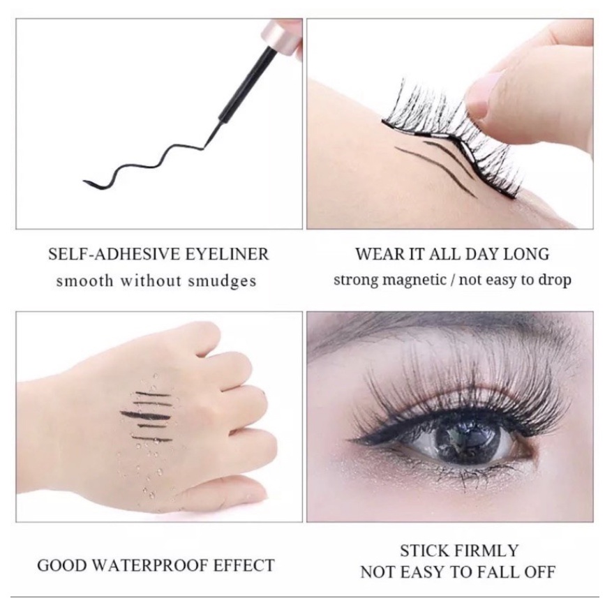 BULU MATA MAGNET 7 PASANG SET BULU MATA PALSU MAGNETIK MAGNET 3D PREMIUM SILK EYELASH MAGNETIC EYELINER BULU MATA PALSU MAGNETIC