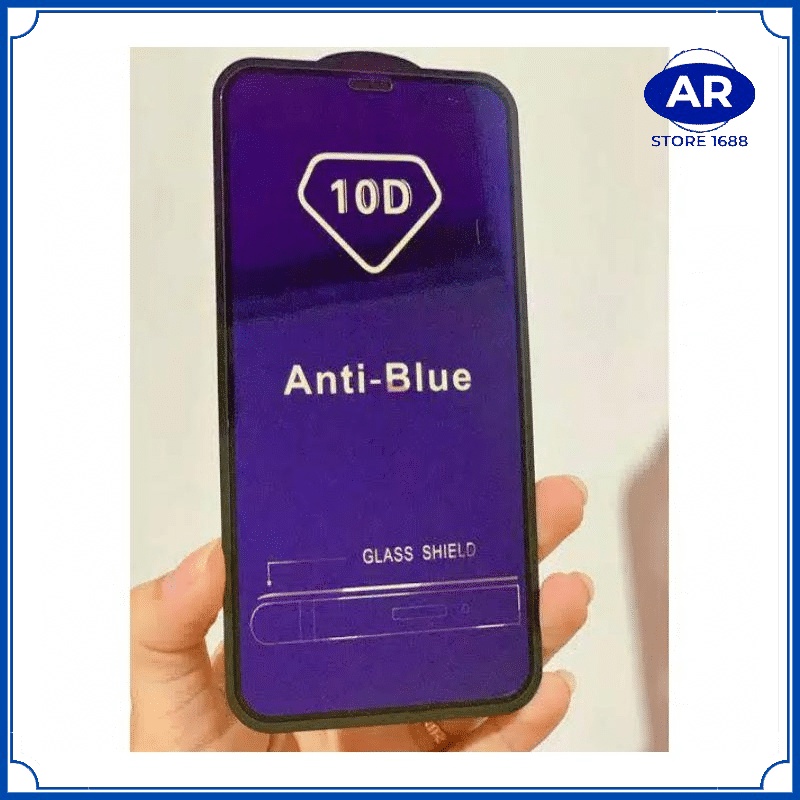 AR-TEMPERED GLASS 10D BLUE ANTIGORES KACA KOMPATIBEL REALME C1S/C2S/C1/C2/C3/C11/C12/C15/C17/C20/C21/C21Y/C25/C25S/C30/C31C35