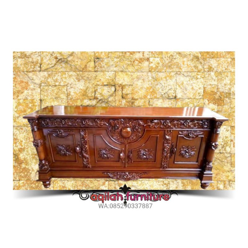 BIFET TV BIFET BULAN BIVET KAYU JATI UKIRAN JEPARA