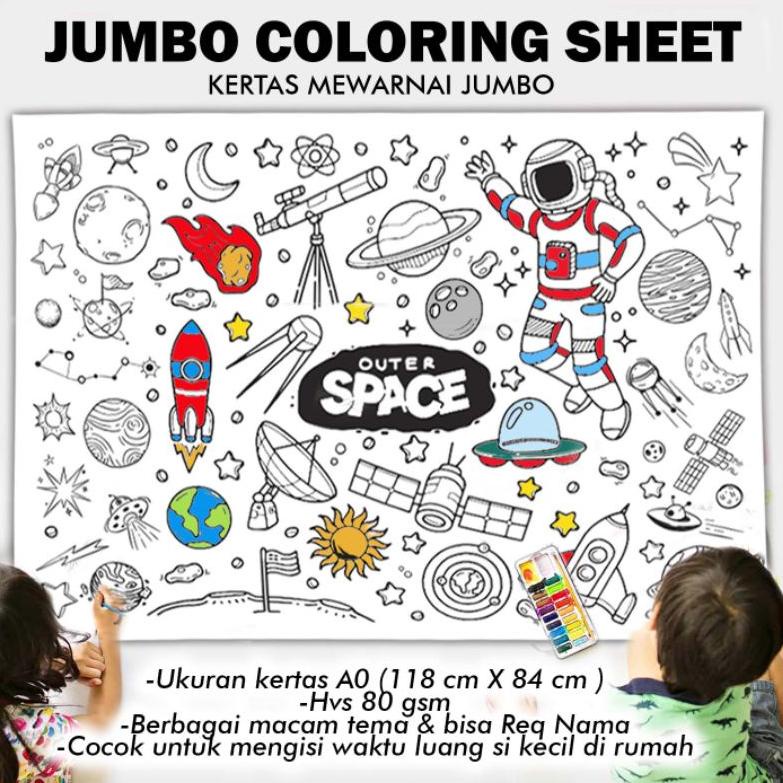 

Laris JUMBO COLORING SHEET bisa custom nama KIDS GIANT POSTER 84x118cm KERTAS MEWARNAI BESAR MAINAN ANAK AOT ATTACK ON TITAN AMONG US SPACE PRINCESS CARTOON Dijual Murah