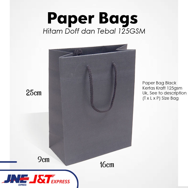 

Paper Bag Hitam Note Uk. 23x9x16 cm / Paper Bag Kado Packing Souvenir Pernikahan Wedding / Paper Bag Polos Warna Hitam Packaging Online Shop / Tas Kertas Bridesmaid Murah