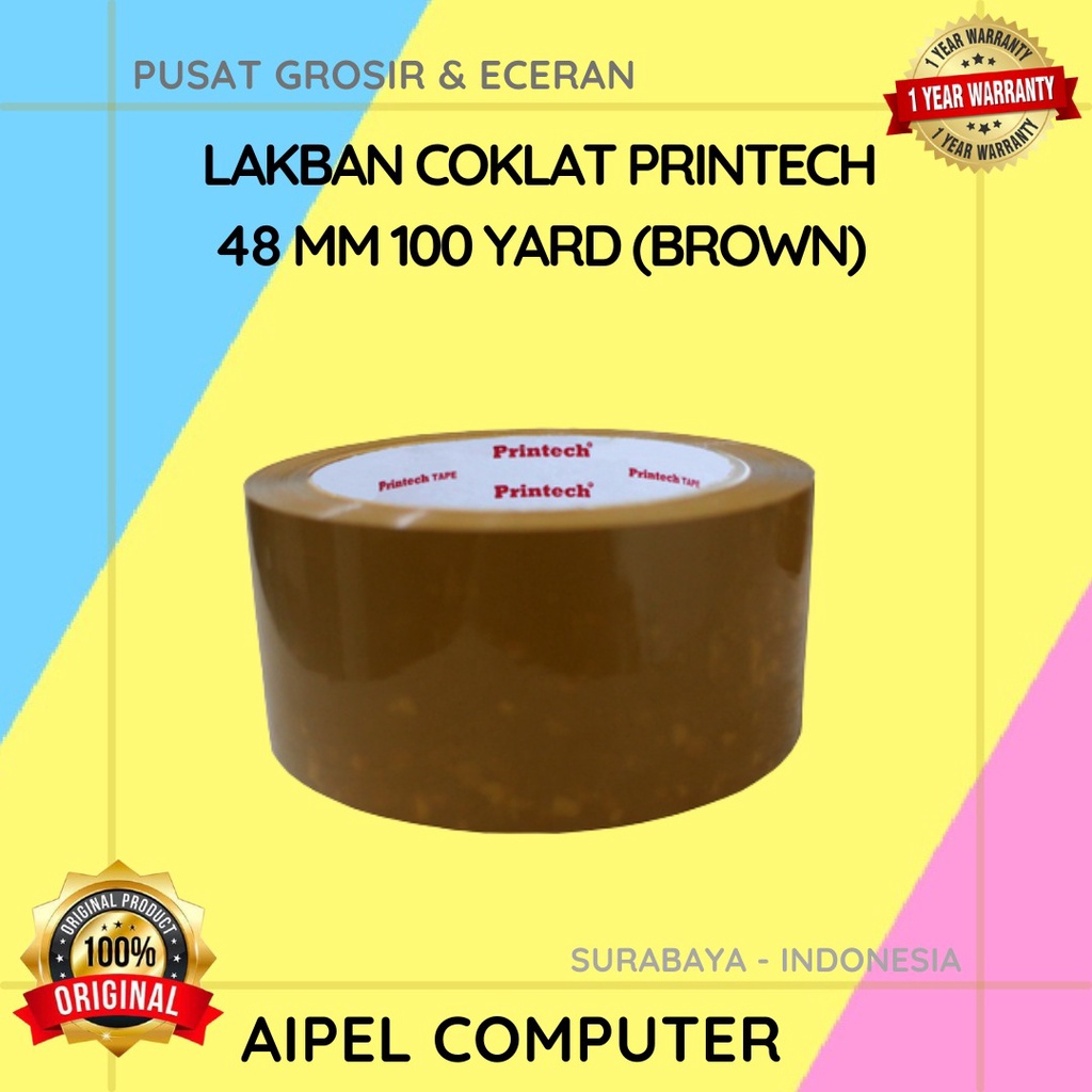 COKLAT | LAKBAN COKLAT PRINTECH 48 MM 100 YARD (BROWN)