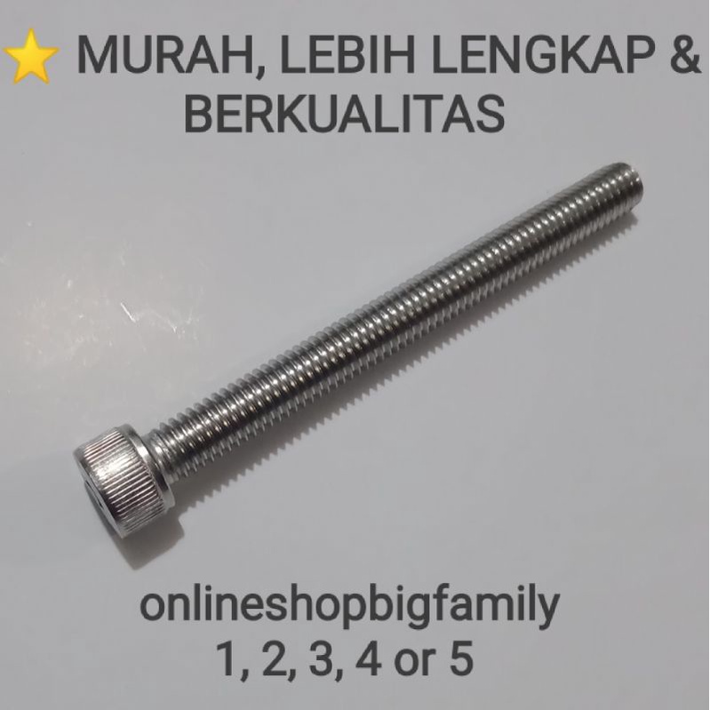 ✓BAUT L STAINLESS M8x80 (DRAT 12, PANJANG 8 CM)