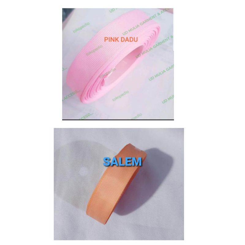 PITA/RIBBON GROSSGRAIN LEBAR 2CM (3/4&quot;) HARGA PER ROLL ISI 18 METER