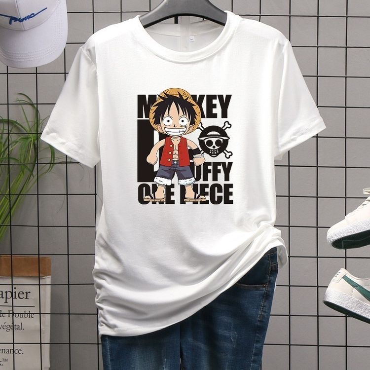 Kaos Distro Luffy The Monkey JUNIOR II Kaos Lengan Pendek Luffy The Monkey JUNIOR II Kaos Katun Combed M-XL ( Pria &amp; Wanita )