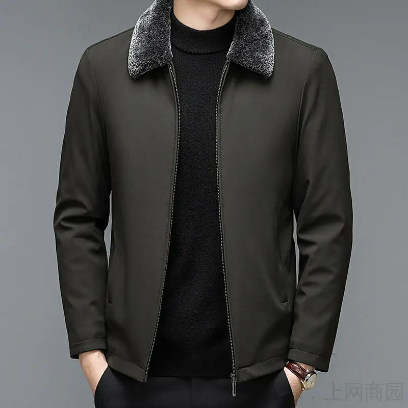 JAKET PRIA BULU TERBARU MUSIM DINGIN KERAH BULU