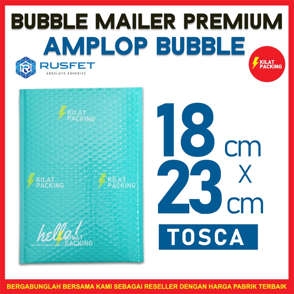 

AMPLOP BUBBLE 18CM X 23CM - BUBBLE MAILER - BUBBLE PACKING HELLO PREMIUM TERMURAH TOSCA