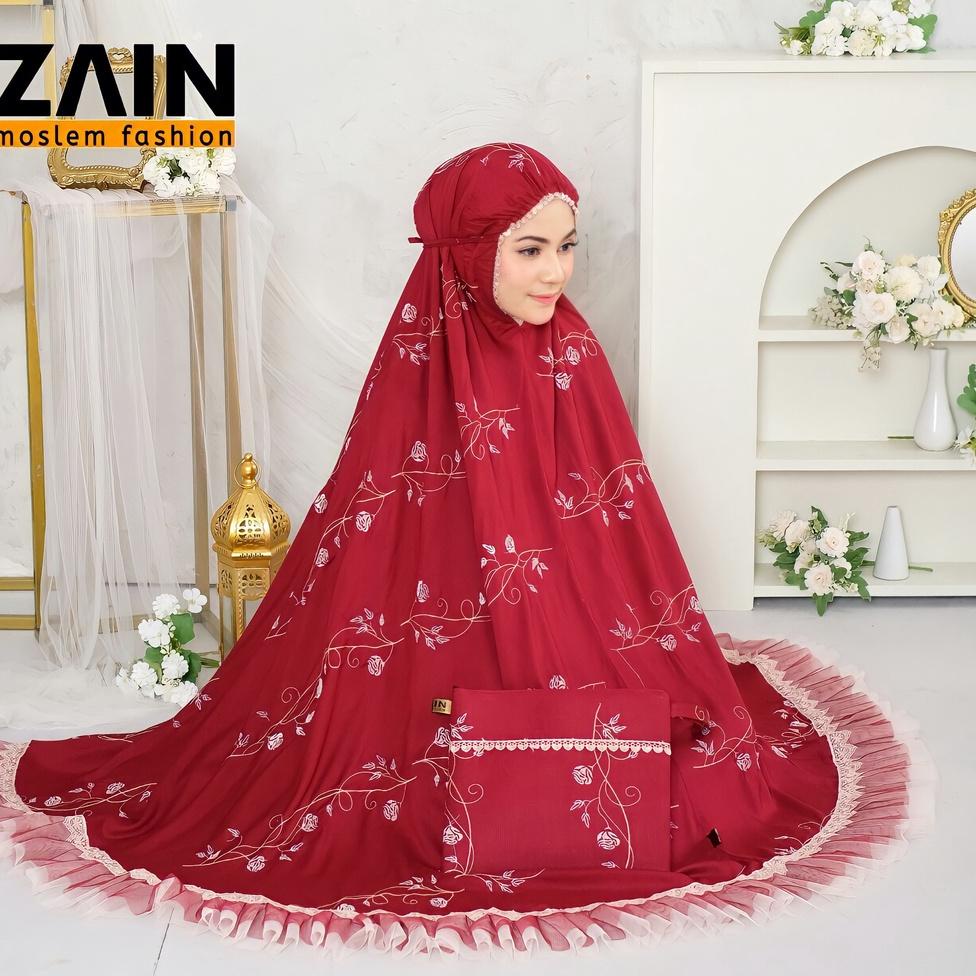 ZAIN - Mukena Dewasa Rayon Bordir Bunga Teratai Nazwa Series Zain ‣ CPV.29Ja23ᵂ