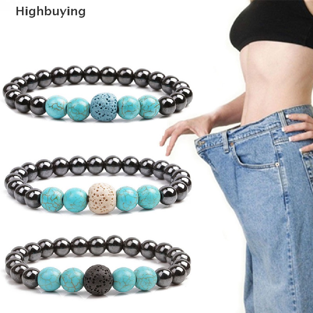 Hbid Magnet Healing Beaded Lava Stone Gelang Penurun Berat Badan Terapi Perawatan Kesehatan Glory