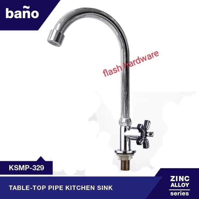 Kran air angsa cuci piring tancap wastafel kepala hidup zink 1/2" flashar66