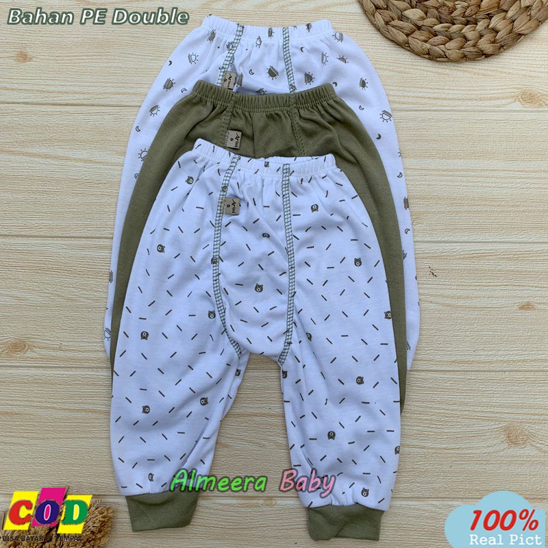 Ukuran S M L XL Isi 3 PCS Celana Bayi Baru Lahir Celana Pempers Panjang Usia 0-18 Bulan Almeera Baby and Kids