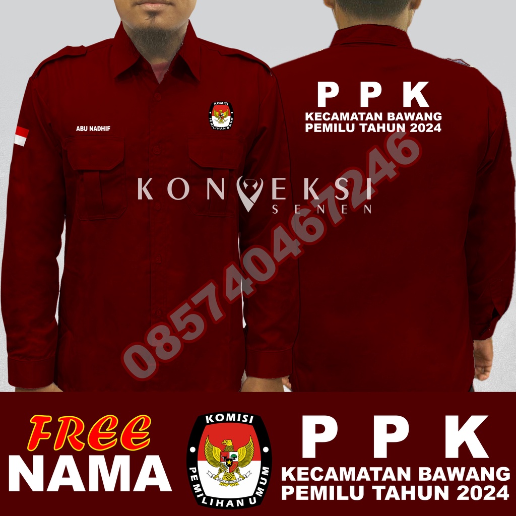 Kemeja PPK baju PPK seragam PPK Pdh PPK kemeja kerja PPK kemeja panitia pemilihan kecamatan