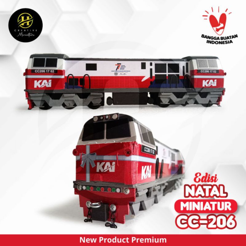 Kereta Api Kayu Lokomotif CC206 - Natal