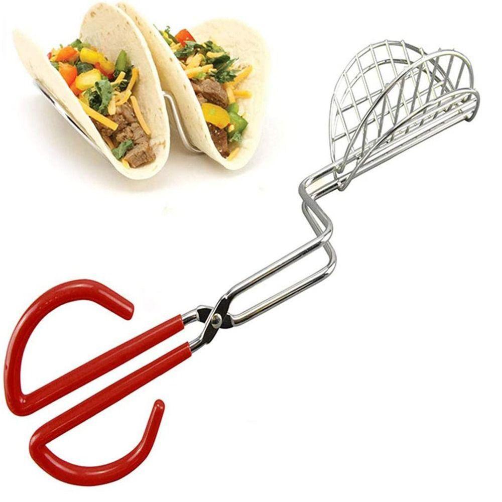 [Elegan] Taco Shell Maker Press Dapur Kreatif Dengan Gagang Karet Tahan Lama Alat Penggoreng Pancake Jepit Taco Holders