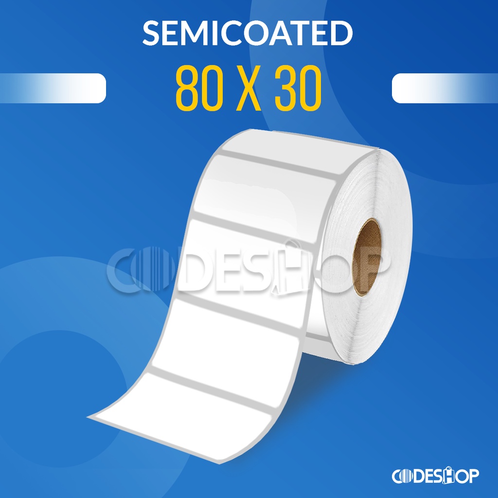 Label Barcode Semicoated Ukuran 80 x 30 1 LINE