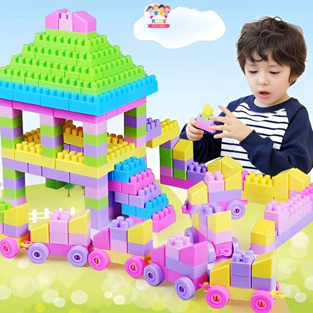 Mainan Lego Block Besar 78Pcs | Mainan Edukasi Anak 3 Tahun | Permainan Edukatif Bongkar Pasang Anak Laki Laki