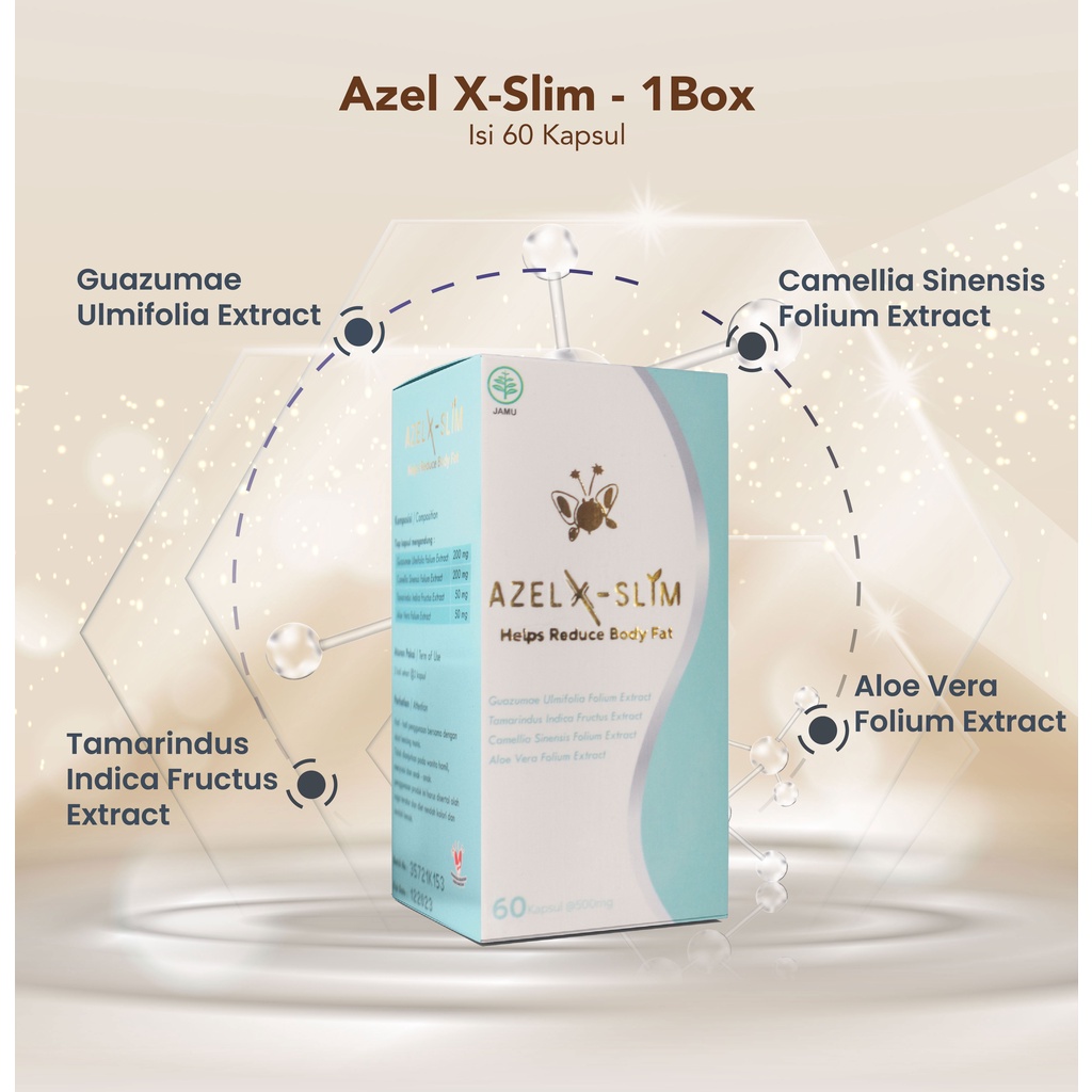 AZEL X-SLIM Premium | 1 Botol l Bantu Kurangi Lemak Tubuh+Maksimalkan Diet Aman l Bpom,Halal,U.S FDA