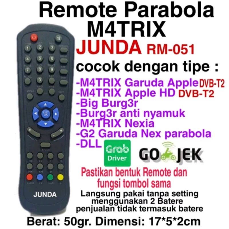 Remot Remote Matrix Garuda-Burger S2-Apple HD DVB T2-Nex Parabola-LGsat-