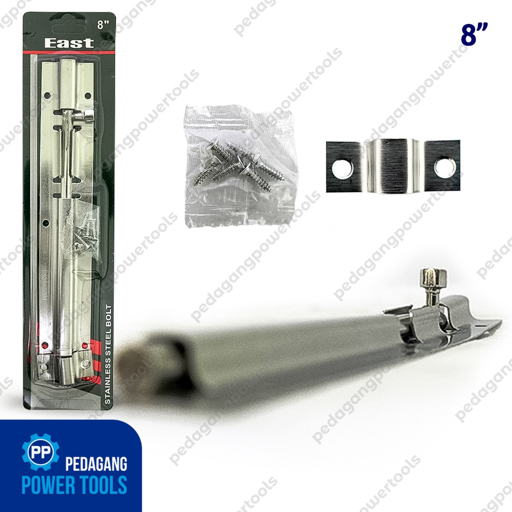 EAST GRENDEL 8&quot; PUTIH SELOT KUNCI JENDELA PINTU KAMAR MANDI STAINLESS