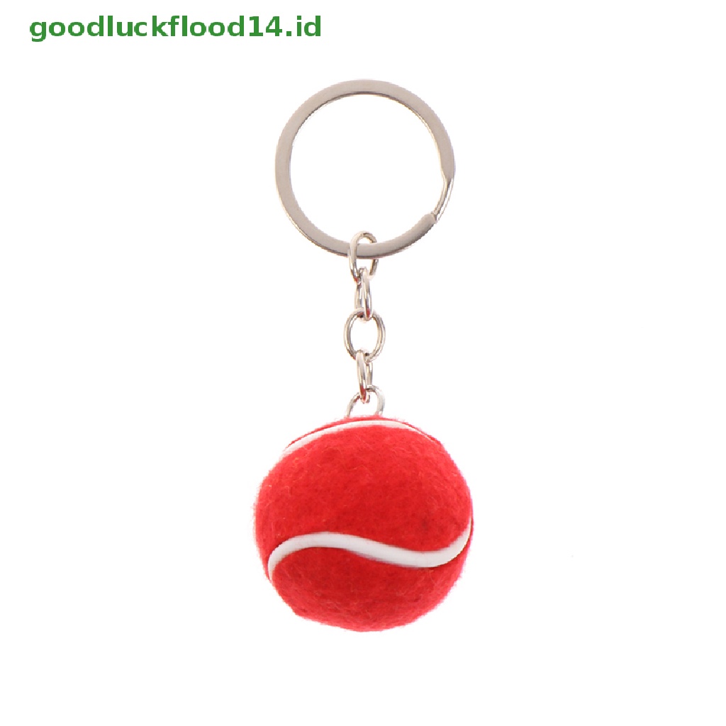 [GOOGFOUR] Bola Tenis Gantungan Kunci Logam Gantungan Kunci Mobil Key Ring sports chain sliver pendant [TOP]