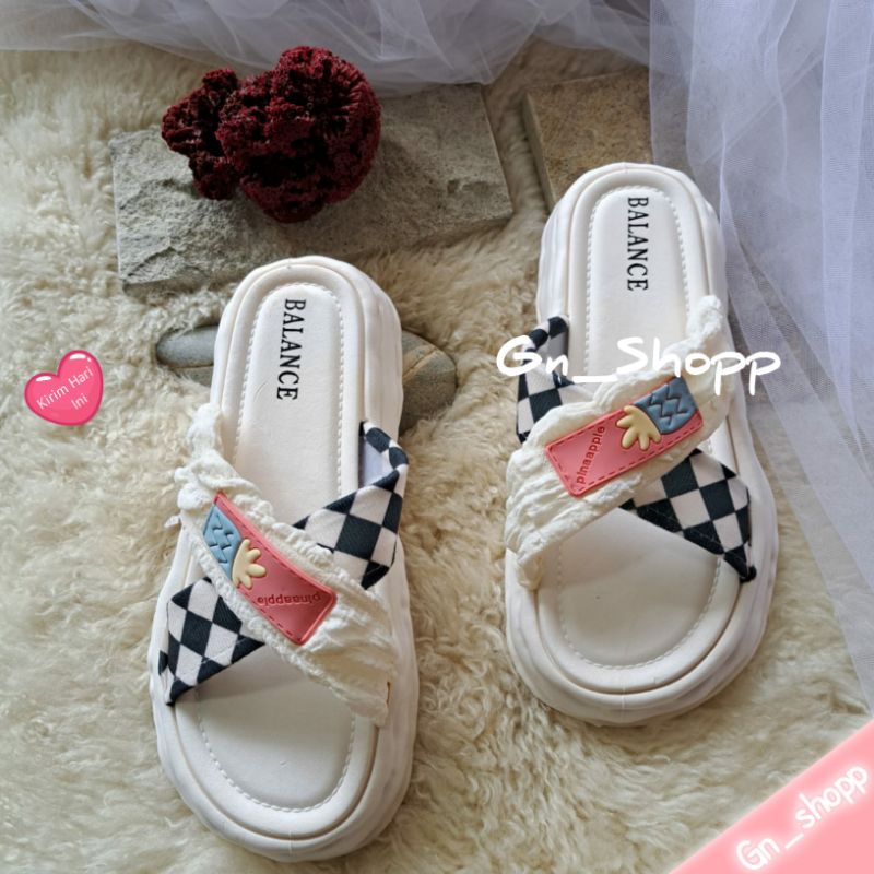 Sandal Wanita Tali Silang Kotak Terbaru CTR 000-A2