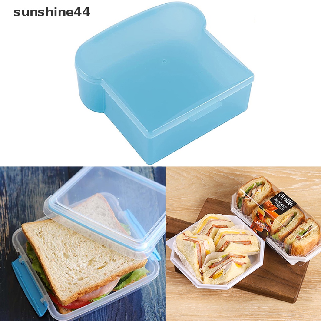 Sunshine Wadah Sandwich Plastik Dengan Tutup Reusable Food Storage Lunch Box.