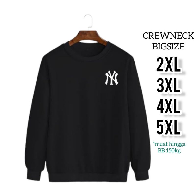 AMSTORE- Sweater Crewneck Basic LOGO NY jumbo bigsize unisex pria wanita size xxxl xxxxl xxxxxl