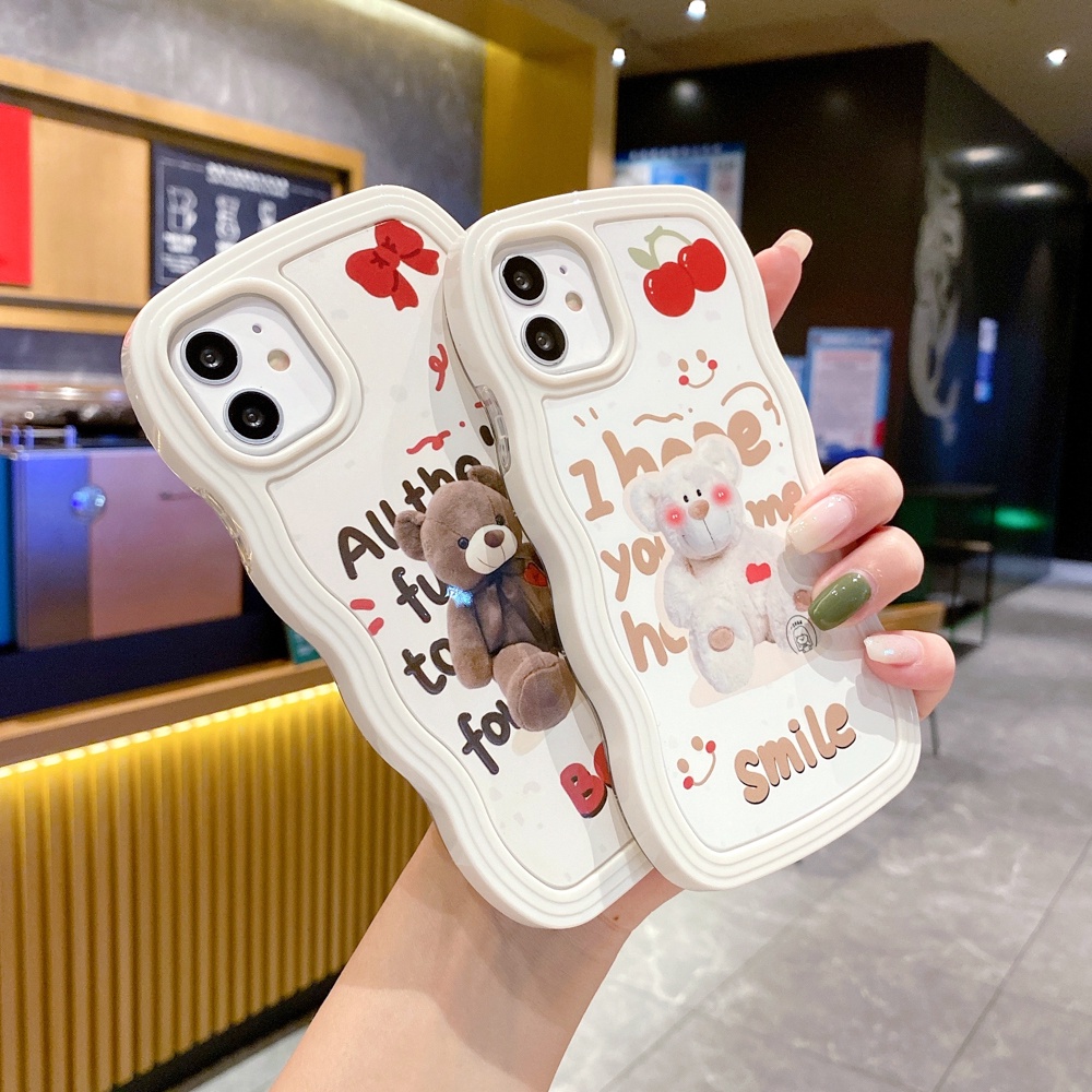 IPHONE Casing Bunga Kompatibel Untuk Iphone11 12 13 14 Pro Max Cute Dear Painted Back Cover XR X XS Max7 8 Plus Se2020 2022 Casing Bening