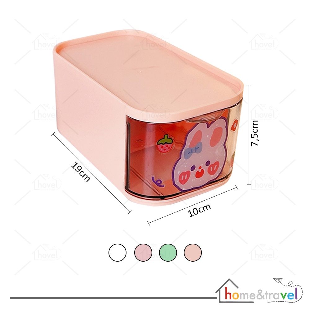 HOVELSHOP Tempat Laci Mini Penyimpanan Aksesoris Perhiasan Drawer Storage Box Free Sticker DIY