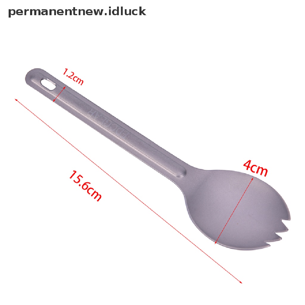 [luckypermanentnew] Sendok Garpu Gagang Panjang Spork Outdoor Titanium [ID]