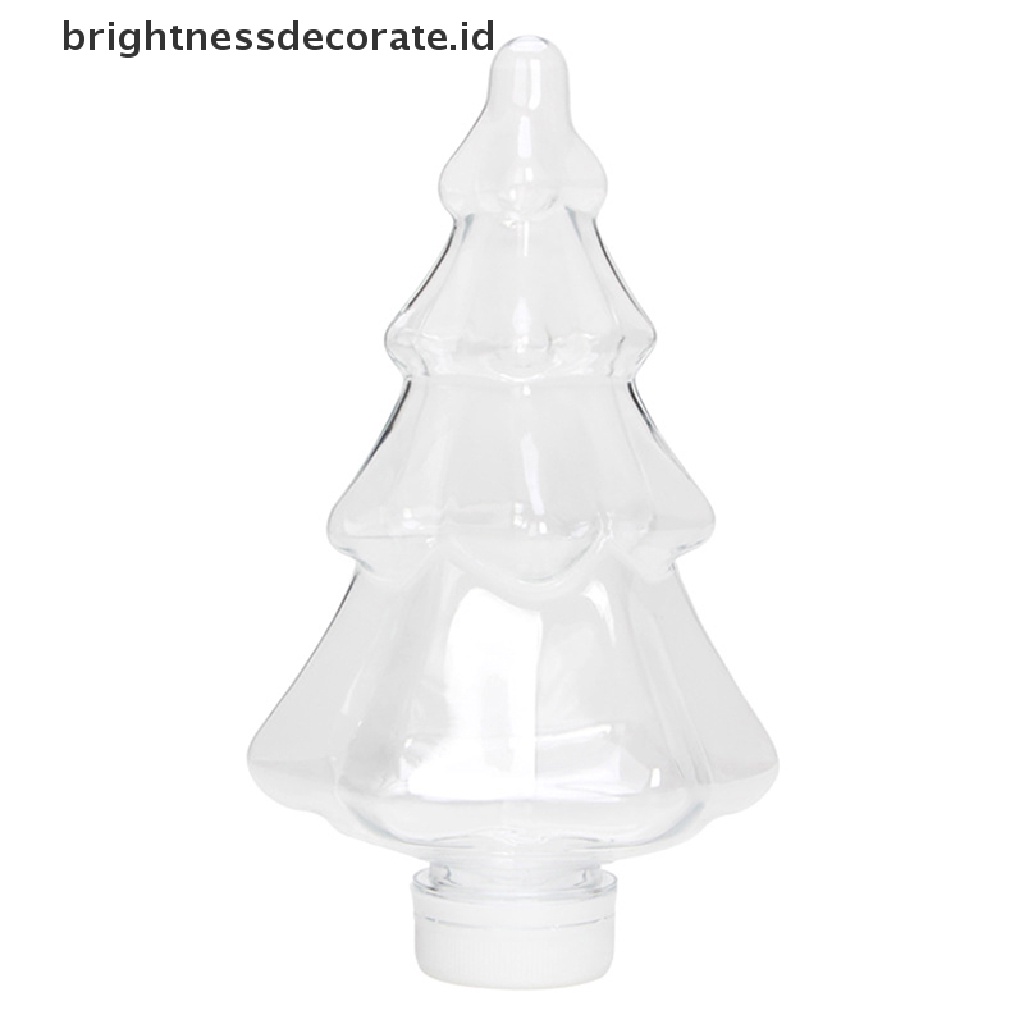 [Birth] Christmas Snowman Xmas Tree 400ml Botol Minum Transparan Minuman Dingin Es Kopi Susu Teh Juice Cup [ID]