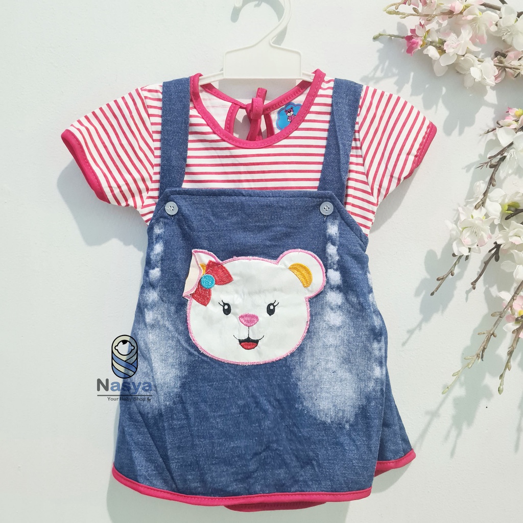 [KK-019] Dress Bayi Perempuan / Bayi bayi perempuan model kodok Denim