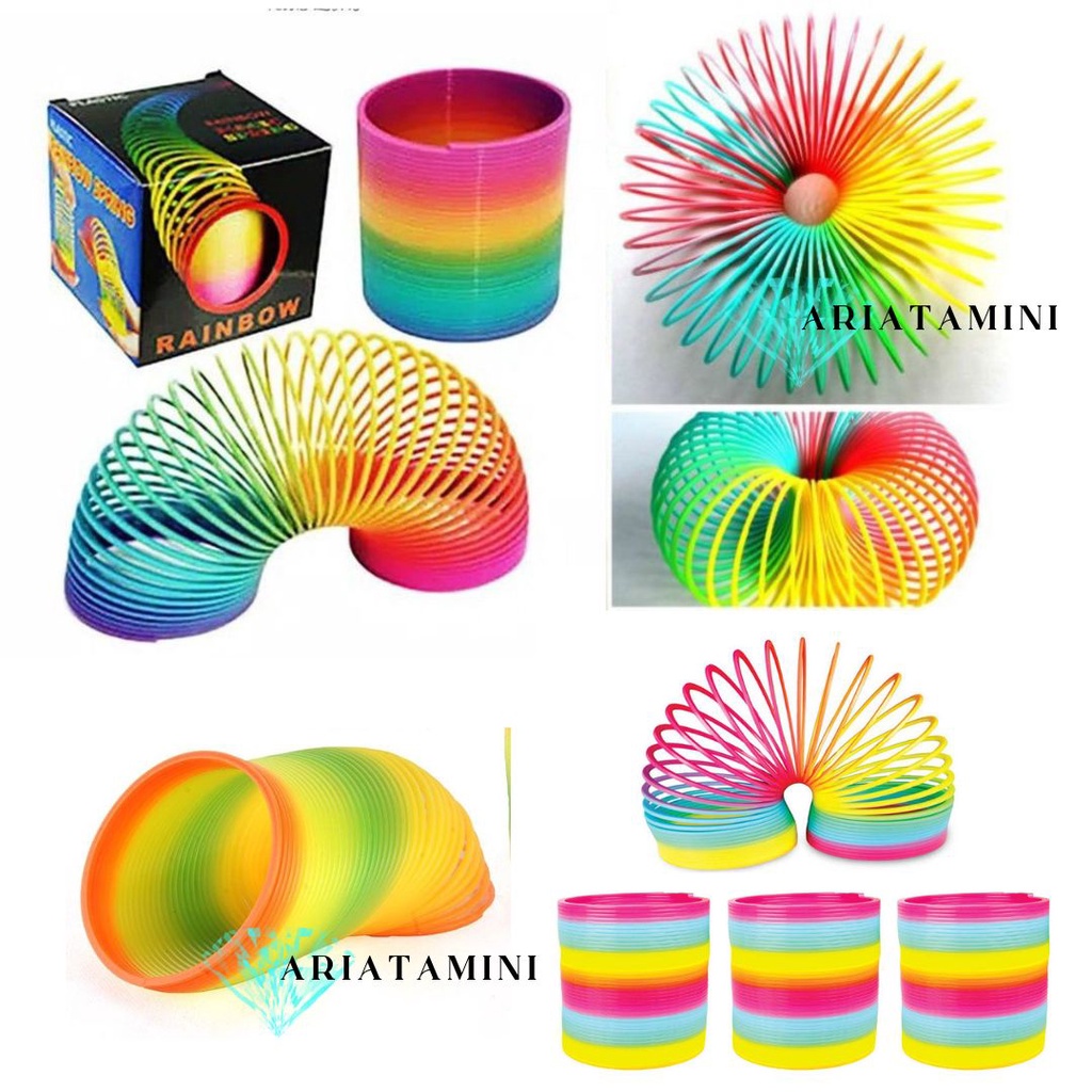 Slinky Magic Spring Rainbow Per Pegas Spiral Mainan Edukasi Anak / Mainan Slinki / Slinky / Mainan A