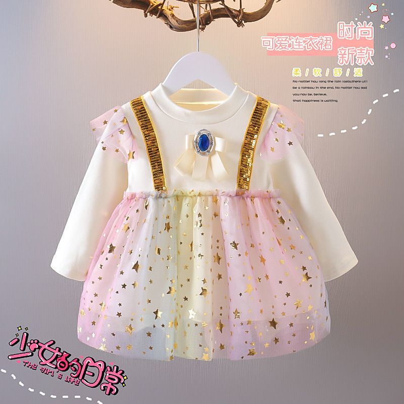 Dress bayi / gaun balita/ baju anak korea/ baju bayi import/ gaun bayi pesta