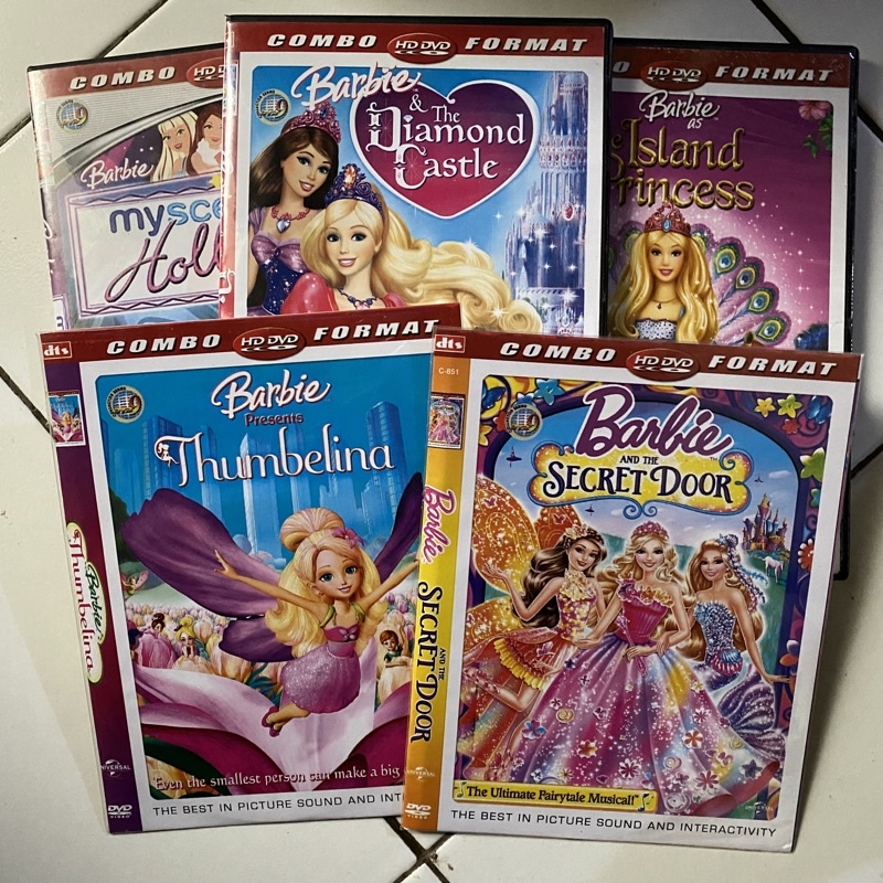 Dvd Barbie & Disney campuran Rapunzel Swanlake Nutcracker Frozen Anastasia Home alone Cinderella