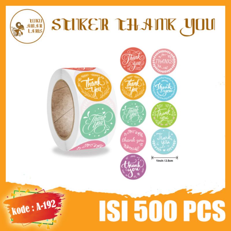 

Stiker Thank You 1 Roll 500 pcs Warna warni Kece kode A-192 !!!
