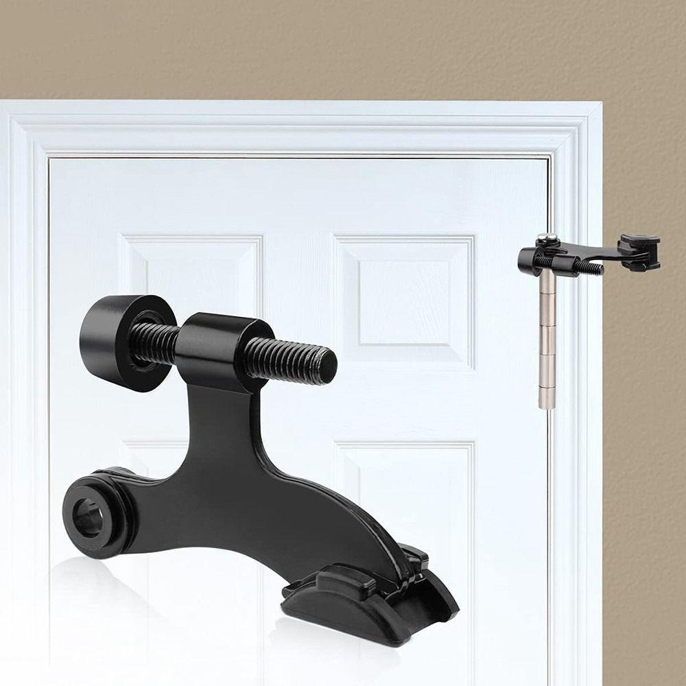 【 ELEGANT 】 Door Stopper Black Adjustable Dengan Karet Tersembunyi Heavy Duty Deluxe Bumper