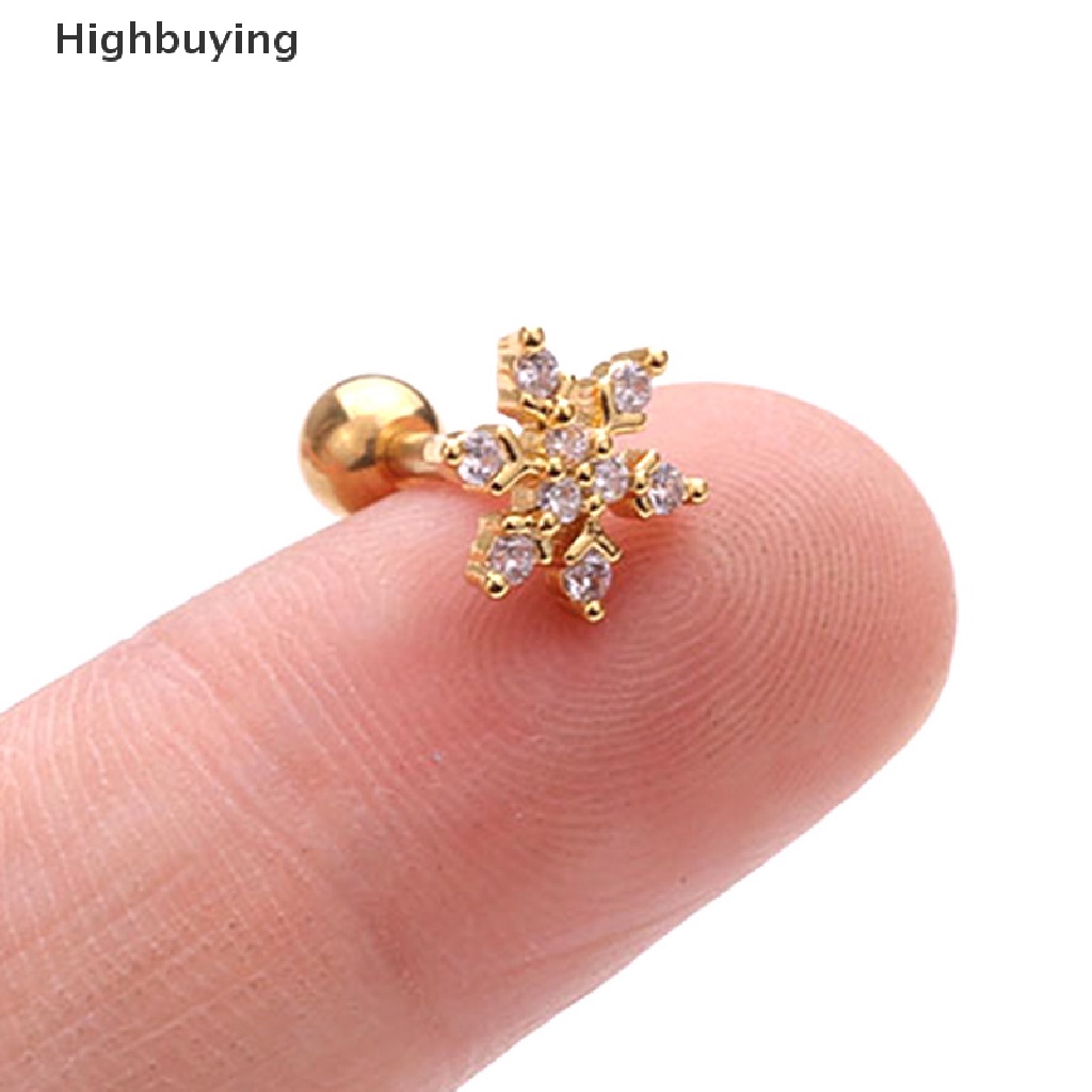 Hbid Kristal Bar Barbel Telinga Tulang Rawan Tragus Helix Studs Earrings Perhiasan Glory