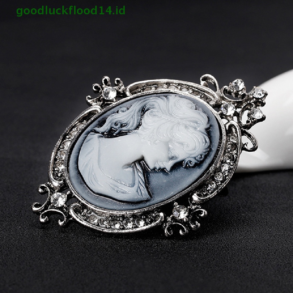 [GOOGFOUR] Vintage Cameo Victoria Gaya Kristal Pesta Pernikahan Wanita Liontin Bros Pin [TOP]