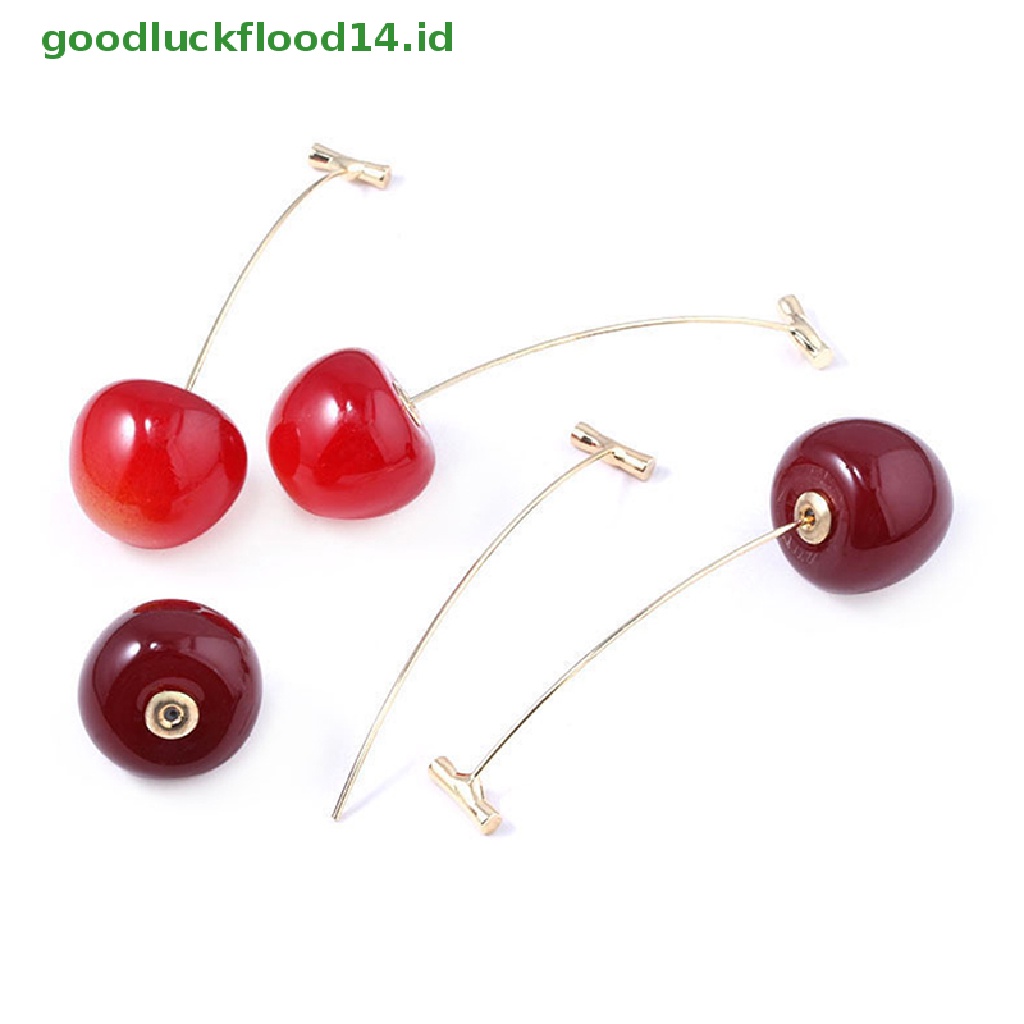 [GOOGFOUR] Bizarre Adventure Earrings Cherry Drop Anting Wanita Pria Cosplay Telinga Klip Perhiasan Hadiah [TOP]