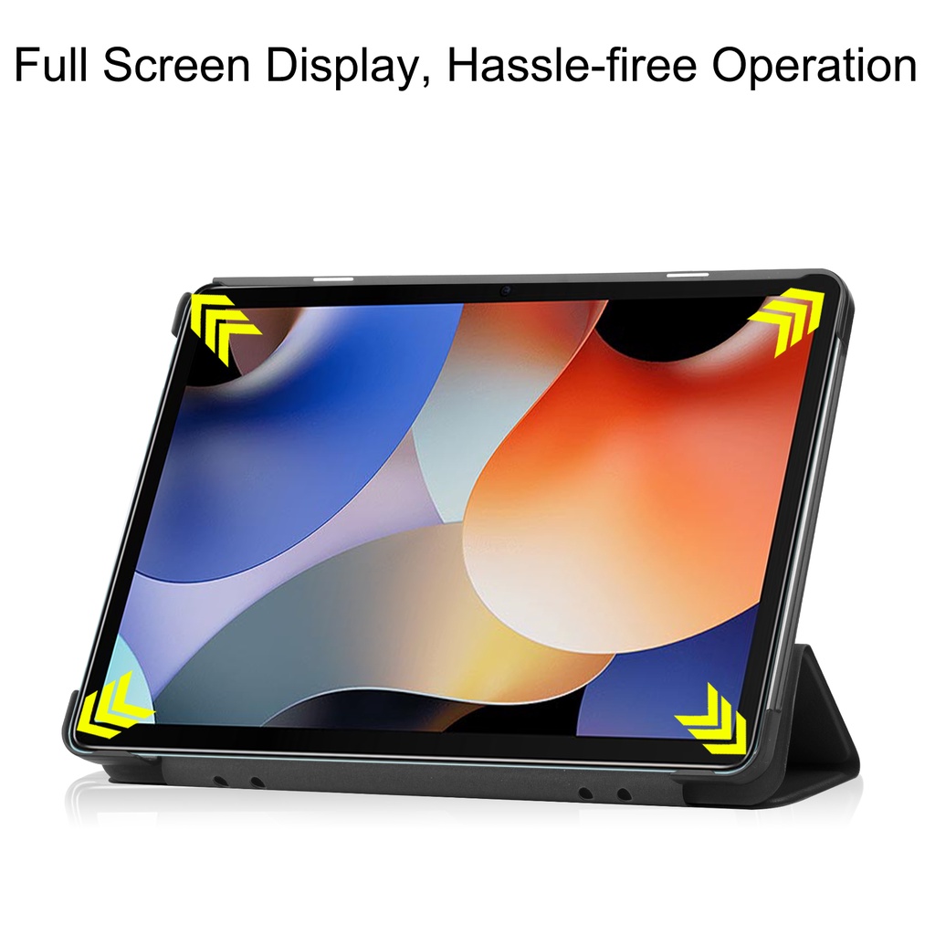 Untuk Blackview Oscal Pad10 (2022) 10.1 Inci Kualitas Tinggi Tablet Perlindungan Case Fashion Tri-fold Custer Stand Casing Flip Holder Warna Solid Penutup Kulit