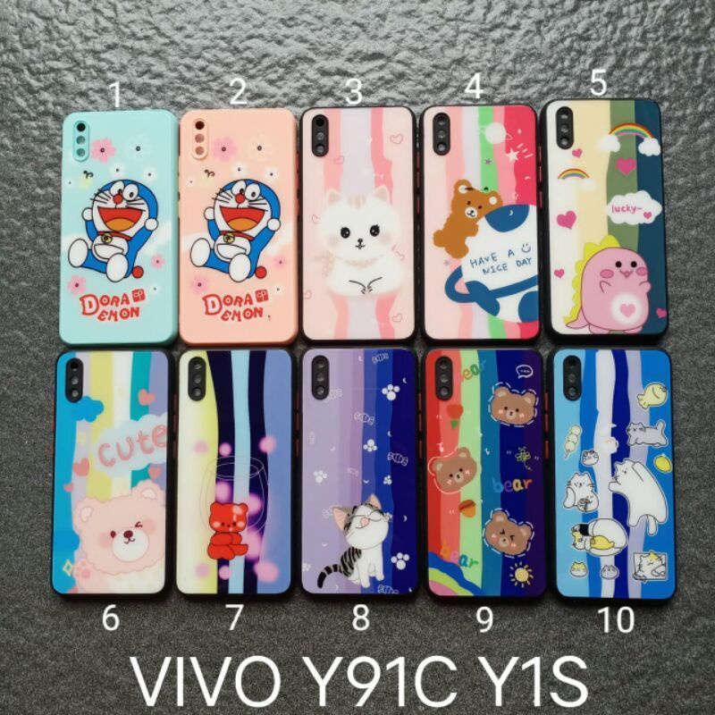 soft Case Vivo Y1S . Y91C . Y93 non finger gambar motif karakter cewek softcase softshell silikon
