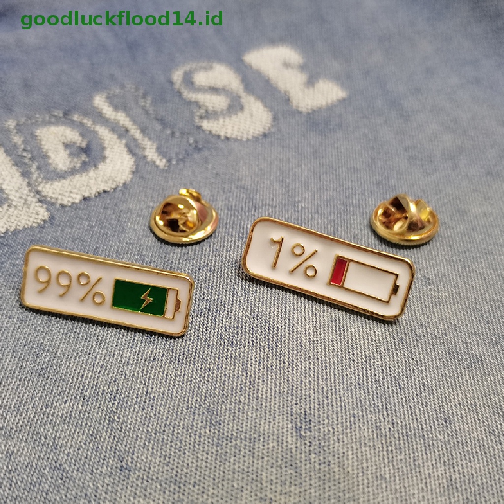 [GOOGFOUR] 1% 99% Jumlah Listrik Bros Gesper Logam Baju Lencana Kerah Pin Enamel Antik Pin Perhiasan Dekorasi Aksesoris Hadiah [TOP]