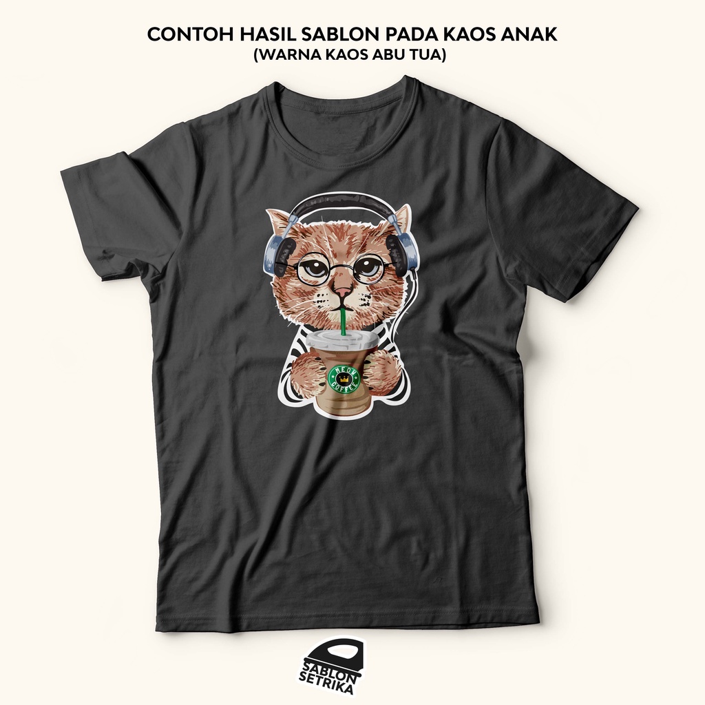 SABLON SETRIKA SABLON DTF PRINTING TEMA KUCING