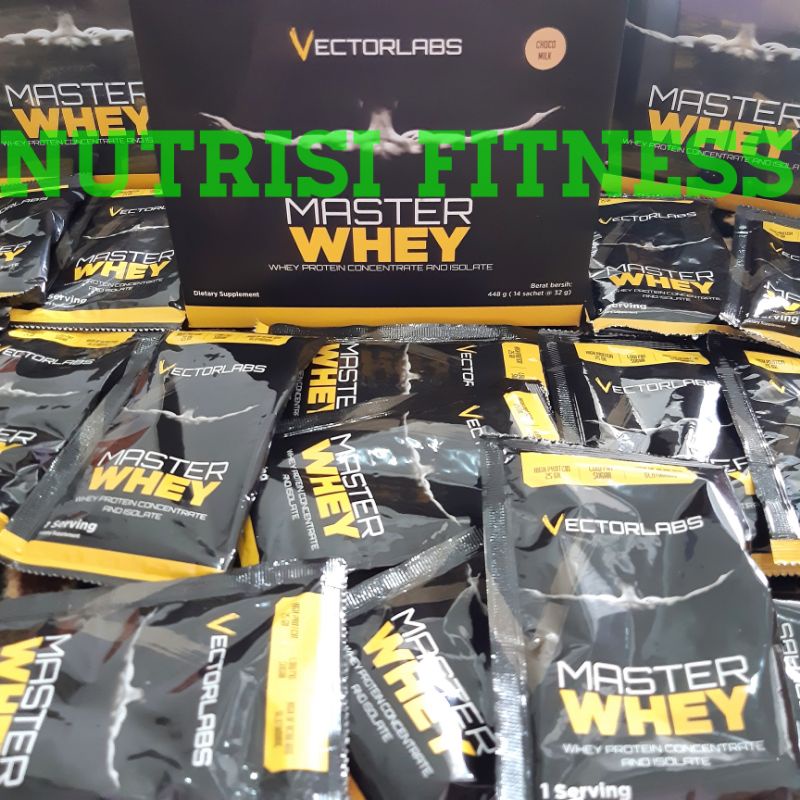 Vectorlabs Master Whey Susu Trial Pack Eceran Ecer Sachet Repack Whey Isolated Protein Murah Surabaya 7 sachet